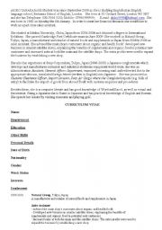English Worksheet: standard format for c.v