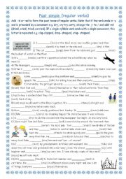 English Worksheet: Past simple -regular verbs