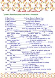 English Worksheet: Present Simple Tense (positive form), The verb TO BE.