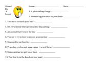 English Worksheet: Sh Clues To Crack