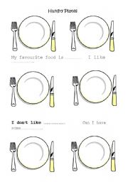 English Worksheet: Hungry Plates:)