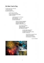 English Worksheet: Poem Kenn Nesbitt - On new years day