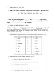 English Worksheet: language exercices for beginners ( 7th form)