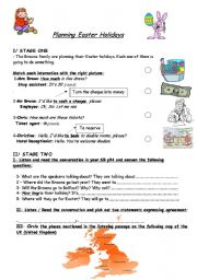 English Worksheet: Planning Easter Holiday