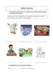 English Worksheet: Daily routines