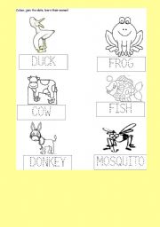 DUCK; FROG COW FISH DONKEY MOSQUITO, KINDERGARTEN