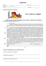 English Worksheet: English test Simple Present