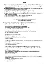 English worksheet: Articles