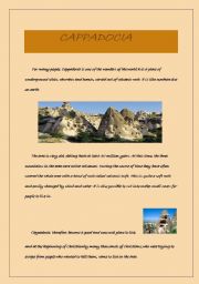 English Worksheet: cappadocia