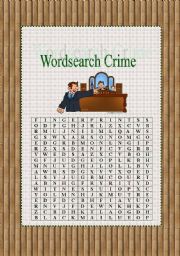 English Worksheet: Wordsearch Crime