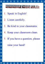 English Worksheet: Classroom rules