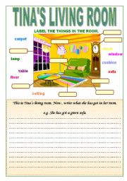 English Worksheet: living room and bedroom objects ( 3 pages)
