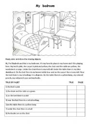 English Worksheet: my bedroom