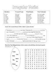 English Worksheet: irregular verbs