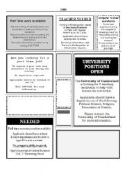 English Worksheet: Job ads and candidate profiles - reading activity