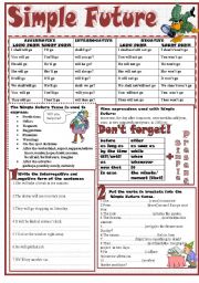 English Worksheet: Simple Future