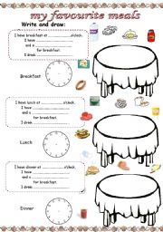 English Worksheet: My favourite meals