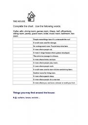 English worksheet: The house