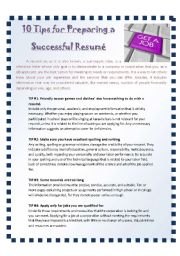 JOBS: Tips for Preparing a Resume