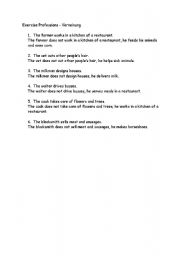 English Worksheet: PROFESSIONS and the  third person singulars s