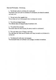 English Worksheet: PROFESSIONS and the  third person singulars s