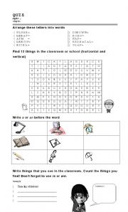 English worksheet: easy elementary