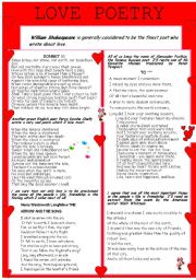 English Worksheet: Love Poetry