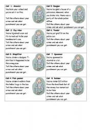 English Worksheet: Speaking about crimes and punishment