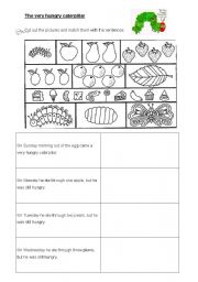 English Worksheet: The very hungry caterpillar