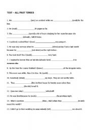 English Worksheet: all past tenses