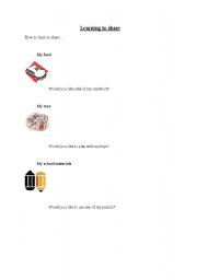 English Worksheet: Learning to share