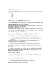 English Worksheet: Comma Workshop