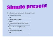 English worksheet: simple present