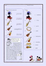 English Worksheet: Musical instruments