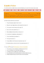 Passive Voice Test or worksheet