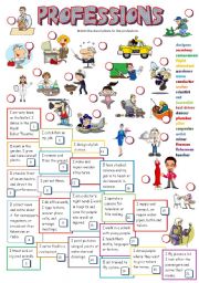 English Worksheet: PROFESSIONS (B&W)