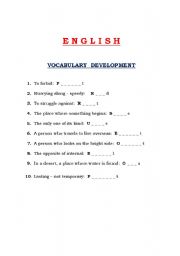 English Worksheet: English Vocabulary