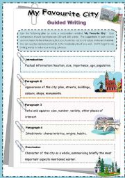 English Worksheet: My Favourite City - Guided Writing