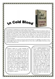 English Worksheet: In Cold Blood: Reading Comprehension about Capotes book and the story which inspired it