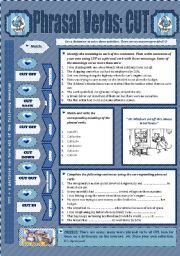 English Worksheet: Phrasal Verbs: CUT - Denim Design