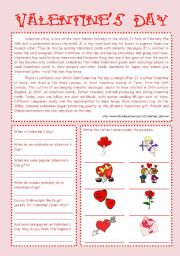 English Worksheet: Valentines Day 