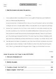 English Worksheet: written comprehension about hobbies