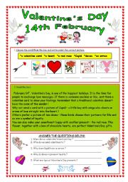 Valentines Day - 14th February (editable & key)