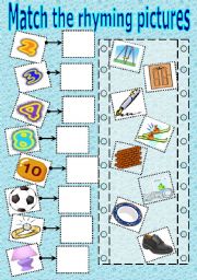 English Worksheet: Match the rhymes :) (Fully editable + answer key)