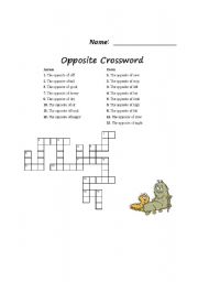English Worksheet: Simple Opposites Crossword