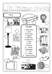 English Worksheet: In living room