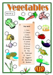 English Worksheet: Vegetables