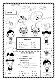 English Worksheet: Toys