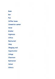 English worksheet: List of types of buildings