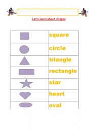 English worksheet: LEARNING SHAPES